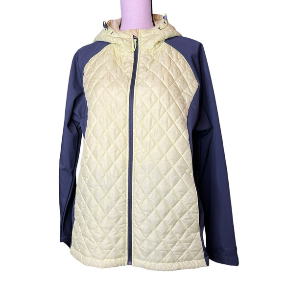 Free Tech Women's Hooded Jacket Size XL in Bright Yellow and Black Full Zipper - Picture 1 of 5